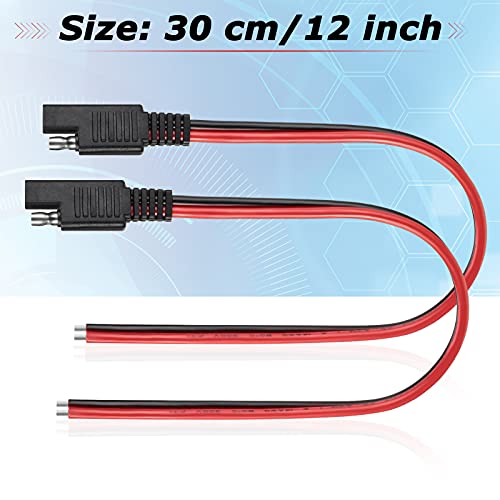 Frienda 16 Pack 14 Awg 2 Pin SAE Quick Connectors Extension Cable 1FT 12V - size: 14 AWG