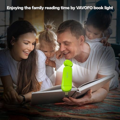 VAVOFO USB Rechargeable Book Light, Bookmark Clip on LED Reading Light - color: Neon Green