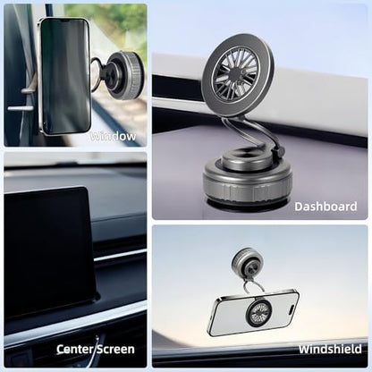 Magnetic Vacuum Car Phone Holder 360° Adjustable Foldable - color: Grey, size: GY-X25