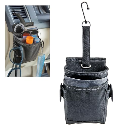DriverPockets Car Vent Organizer - Hanging Phone Holder and Car Pen Holder - color: Black