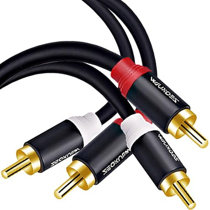 2RCA Audio Cable 3.3 ft 2RCA Male to 2RCA Male Stereo Audio RCA Cables Dual Shielded Gold-Plated 2 RCA Stereo Cable for car Audio Cord, Hi-Fi Systems or Home Theater - size: 3.3FT