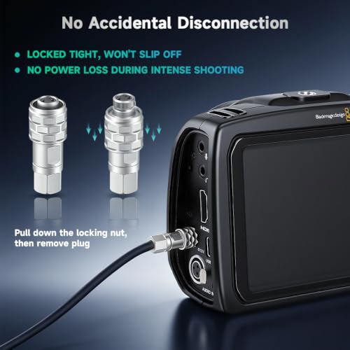 Alvin's Cables Dtap to BMPCC 6K 4K Coiled Power Cable for Blackmagic Pocket Cinema Camera 4K| 6K| pro V Mount Battery, Weipu 2 Pin Female to D Tap - color: Coiled