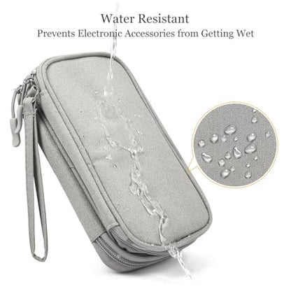 CAAORDKSO Travel Essentials 전자 정리함 케이스 테크 파우치, 코드 오거나이저 여행용 케이블 정리함 가방, 여행 액세서리, 충전기, 휴대폰, 보조 배터리, 하드 드라이브용 (라이트 그레이, 라지) - color: 라이트 그레이., size: Large