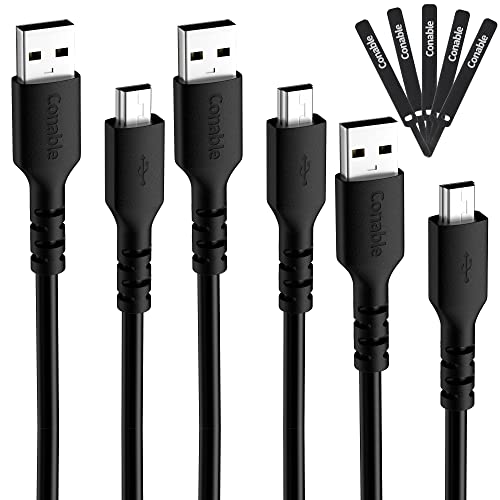 Mini USB Cable 6 FT (3-Pack), USB A to Mini B Charger Cord, Compatible with GoPro Hero 3+, PS3 Controller, Camera, Dash Cam, Texas Instruments Calculators, TI-84, MP3 Player, Garmin GPS, with 5 Ties - size: 6 Feet, style: 3 Pack