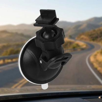 ULTECHNOVO Car Suction Mount Bracket L Shaped Dash Cam Mount for Dashboard and Windshield 360 Degree Adjustable Driving Recorder Holder for Cars Taxis Trucks