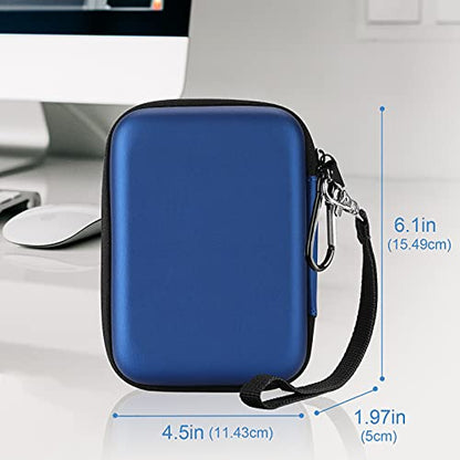 ProCase Hard Drive Case 2.5 Inch for Elements WD My Passport Canvio Basics Seagate Backup Plus Slim Expansion 1TB 2TB 3TB 4TB, Portable Carrying Case Holds 2 External Hard Drives -Navy - color: Navy