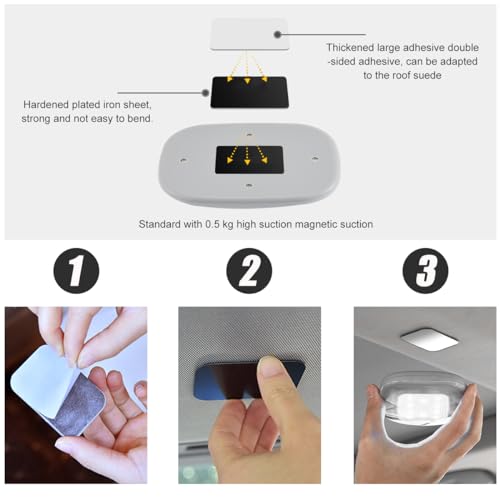 Magnetic Dome Light for Car, 10 LEDs Auto Interior Ceiling Roof Reading Light, USB Rechargeable Wireless Dome Lamp for Vehicle RV Camping Bedroom, Universal Car Accessories (Beige) - color: Beige