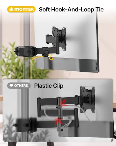 monTEK Long Arm Pole Mount Monitor Arm,17–32"Full Motion,22 lbs, 10.7"Reach - size: 10.7" Long Arm