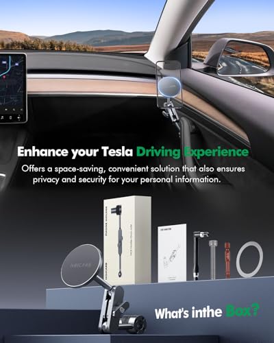 Magnetic Phone Mount for Tesla Model Y/Model YL and Model 3 (2017-2023), Passenger's Side Door Bracket, 360° Rotation, Foldable, Compatible with iPhone 15/14/13/12 and All Phones - size: 2026-2022 Model Y 2023-2021 Model 3 Passenger Seat