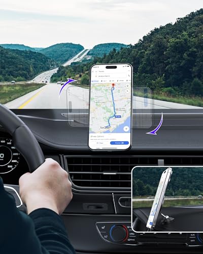 [2024 High-End] for iPhone 16 MagSafe Car Mount Dashboard [360° Rotation All-Metal] Strongest Magnetic Phone Holder for Car, iPhone Car Holder Mount Fit for iPhone 16 15 14 13 12 Pro Max Plus Mini ﻿ - color: Rose Gold