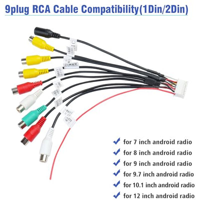 Android Radio RCA Wiring Harness Adapter 20Pin Plug - style: 20Pin Connector with 9RCA Plug