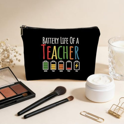 JIUWEIHU Teacher Appreciation Gifts Makeup Bag, Funny Teacher Cosmetic Bags - color: Multicolor 0055