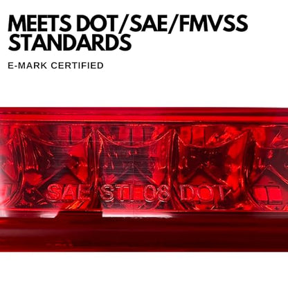 All Star Truck Parts 2PC Red 17" 46 LED Light Bar Stop Turn Tail Third 3rd Brake Light Trailer Center Light Bar Car Truck Cargo Trailer Toy Hauler Tail Super Bright Surface Mount Waterproof - color: Red