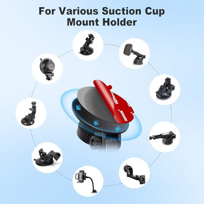 Sticky Adhesive Pads for Car Phone Mount, Strong Double-Sided Sticker Replacement for Dashboard Suction Cup Cell Phone Holder Base, 5pcs 3.15"(80mm) Mounting Gel Round Tape for Windshield Dash Cam
