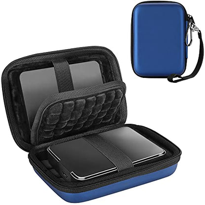 ProCase Hard Drive Case 2.5 Inch for Elements WD My Passport Canvio Basics Seagate Backup Plus Slim Expansion 1TB 2TB 3TB 4TB, Portable Carrying Case Holds 2 External Hard Drives -Navy - color: Navy