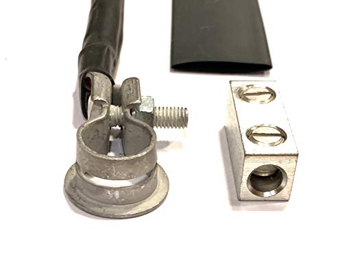 EDS 926-4010 9264010 1/0 AWG NEGATIVE Battery terminal Connector Kit - 16mm crimp clamp pigtail & splice kit and heat shrink. USA Made OE Replacment for Toyota Nissan Ford Hyundai Mazda etc vehicles - size: 1/0 AWG