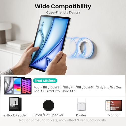 Nillkin Magnetic for iPad Wall Mount, Magnetic iPad Holder for Car Backseat - color: White