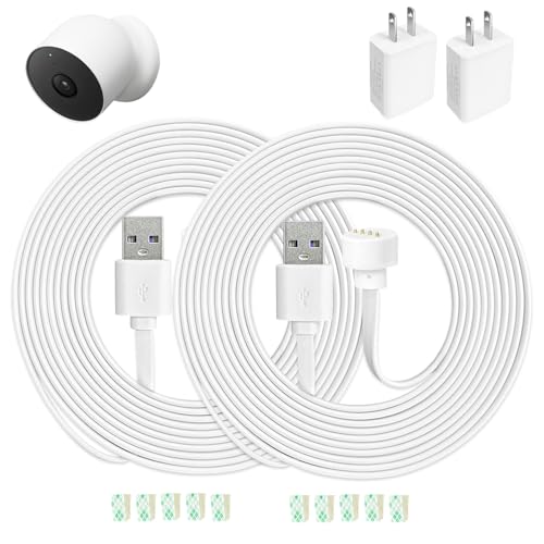 13FT Weatherproof Power Cord for Google Nest Cam (Battery), 2 Pack - size: 13 FT-2 Pack