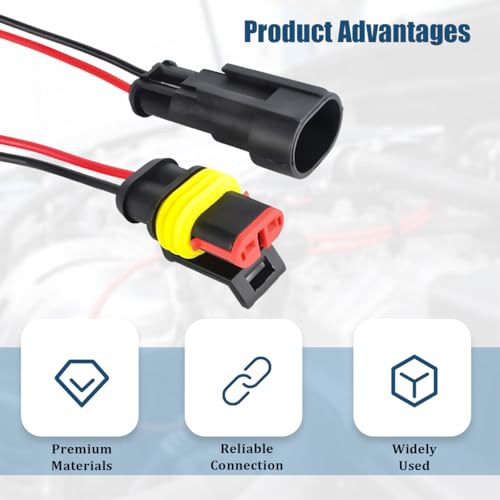 5PCS 2 Pin Car Electrical Wire Connector, Waterproof Male and Female Vehicle Terminal Wire Connectors Plug, Automotive Wire Plug Socket Kit, Universal for Sedan Truck Motorcycle - size: 2 Pin