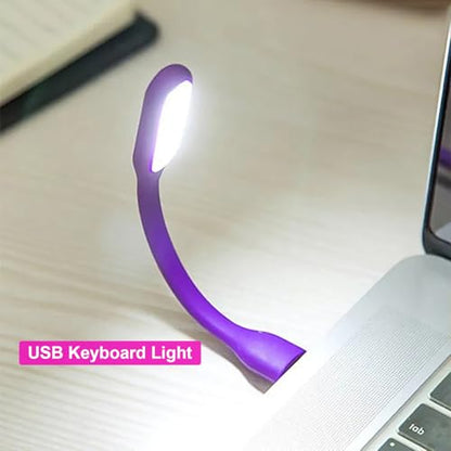 Mini Flexible Light, Portable USB Led Reading Night Lamp for PC Laptop Computer Notebook Power Bank - 2 Pack (Purple) - color: Purple