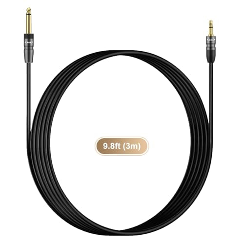 J&D 3.5mm to 6.35mm Stereo Audio Cable 9.8 Feet, 1/8 to 1/4 Cable, 3.5mm TRS Male to 1/4 Male Mono Interconnect Stereo Aux Jack Adapter Cable for Guitar, Bass, Home Theater Devices, Speaker - size: 9.8 Feet