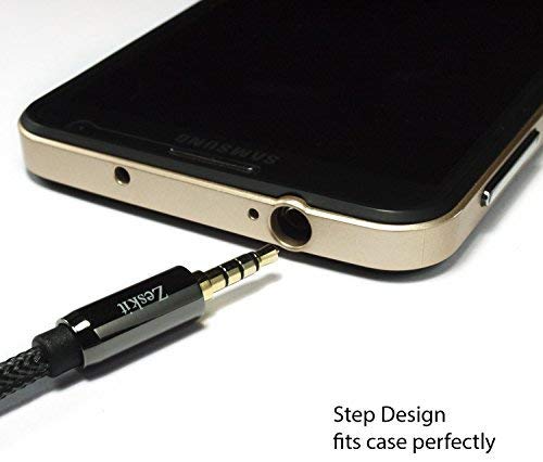 Zeskit Premium 3.5mm Jack Male to Female AUX Audio Extension Cable, TRRS 4 Poles for Headphones with Mic, Speakers - 6ft - size: 6 Feet