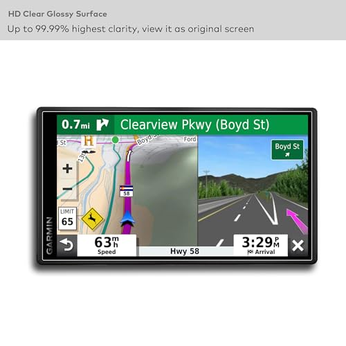Premium Tempered Glass Screen Protector for Garmin Drivesmart 55 GPS Navigation 5.5 Inch Touchscreen Anti Finger Print (HD Clear) - color: Drivesmart 55 - 5.5" - HD Clear