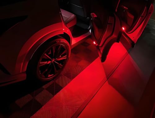 iJDMTOY Brillian Red 18-SMD Full LED Under Side Door Courtesy Lights Compatible with Toyota 2022-up Tundra, 2023-up Sequoia, Compatible with Lexus 2024-up GX550, Replace OEM Single LED Lamp - style: Red