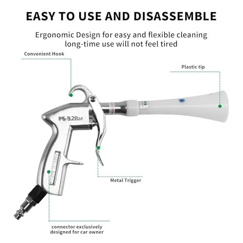 GOCCIDA Tornado Car Cleaning Gun Powerful Dry Car Detailing Air Gun Blower - color: Silver