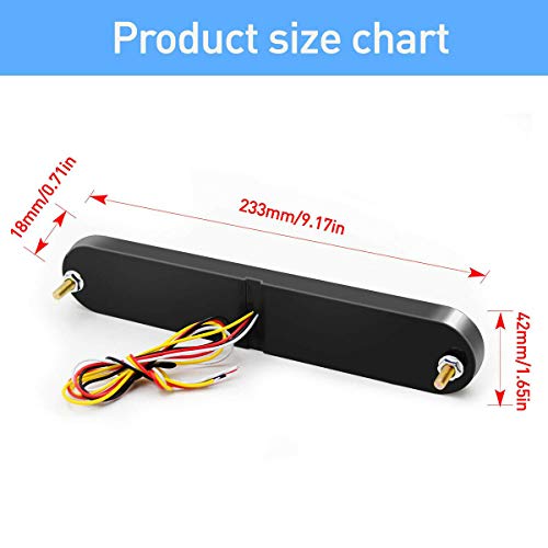 2 Pack 9" LED Trailer Tail Light Bar + Brake Stop +Turn Signal Lights Assembly Identification Red & Amber Sequential Strip Light Waterproof for Trailer Truck Pickup SUV RV 12V-24V - color: Standard