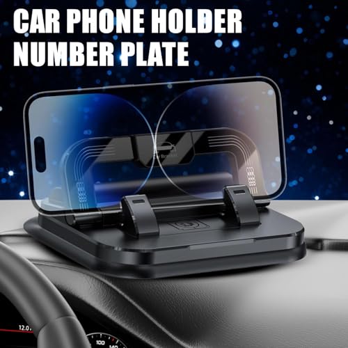 2026 New Car Phone Holder 360 Degree Rotation Suitable for Car Navigation in-Car Dashboard Universal Dashboard Phone Holder 360 Rotatable Dash Cell Phone Holder Dash Mounted Mobile Holder (Black) - color: Black