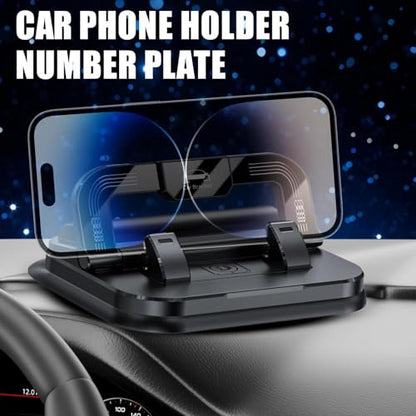 2026 New Car Phone Holder 360 Degree Rotation Suitable for Car Navigation in-Car Dashboard Universal Dashboard Phone Holder 360 Rotatable Dash Cell Phone Holder Dash Mounted Mobile Holder (Black) - color: Black