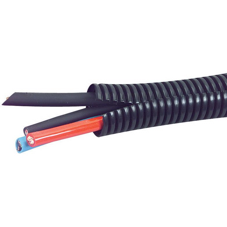 10 Feet 1' 25mm Split Wire Loom Conduit Polyethylene Tubing Black Color Sleeve Tube - color: 1" (25mm), size: 10 Ft
