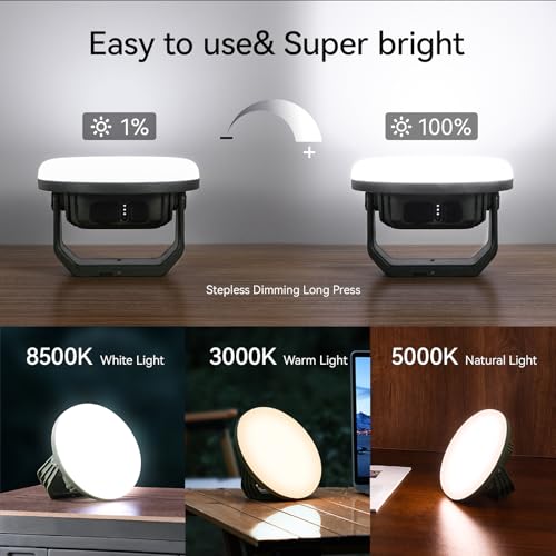 VAVOFO 30W LED Camping Lantern Rechargeable, 124 LED with 3 Lighting Modes, 3000LM, 7200mAh Portable Tent Light with Magnet, IP65 Waterproof for Emergencies, Outdoor and Indoor (Green) - size: 30W(Green)