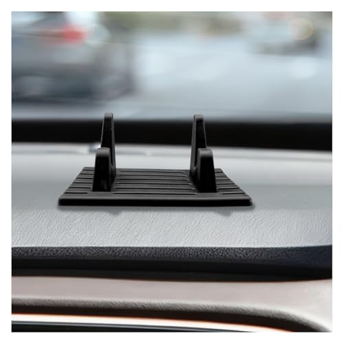 2PCS Car Phone Holder, Anti-Slip Silicone Dashboard Cellphone Mat, Waterproof Vehicle GPS Device Mount Pad, Universal Compact Auto Interior Mobile Phone Holders (Black) - color: Black