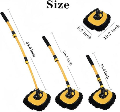 BMLEI Car Wash Brush with Long Handle, Cleaning Mop Car Wash Kit,Yellow - color: Yellow02