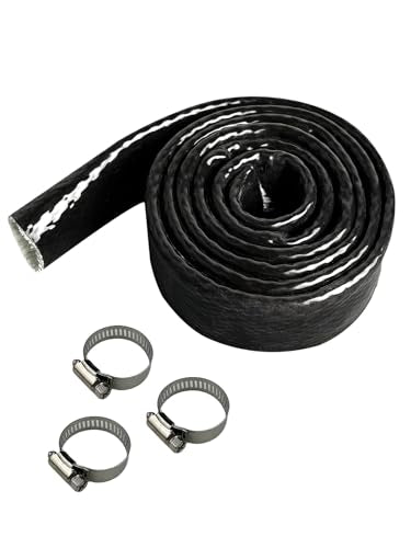 YAMAKATO 5/8" ID Heat Shielded Fire Thermo Armor Fire Sleeve (Black, 5FT) - size: 5/8" ID x 5FT