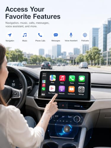 Wireless CarPlay Adapter USB C, Compact Android Auto Dongle - color: Gloss Black