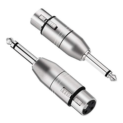Tisino XLR Female to 1/4 Inch TS Mono Unbalanced XLR Adapter, 2 Pack - color: XLRF to 1/4" TS