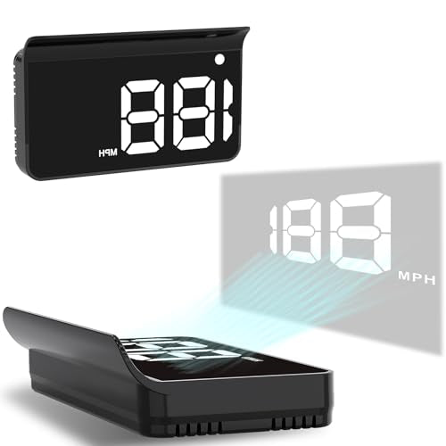 Heads up Display for Cars, Car HUD, GPS Speedometer,Head up Display for Car - color: White