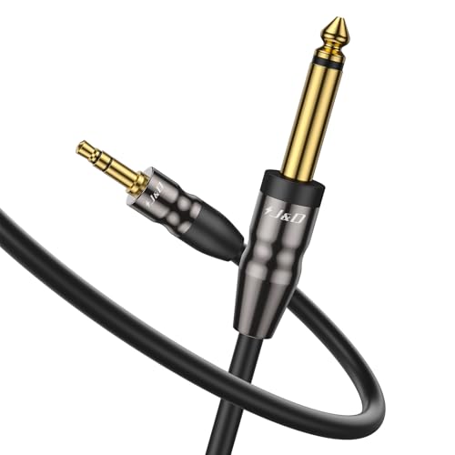 J&D 3.5mm to 6.35mm Stereo Audio Cable 9.8 Feet, 1/8 to 1/4 Cable, 3.5mm TRS Male to 1/4 Male Mono Interconnect Stereo Aux Jack Adapter Cable for Guitar, Bass, Home Theater Devices, Speaker - size: 9.8 Feet