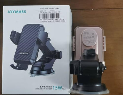 JOYMASS Wireless Car Charger, Phone Holders for Your Car, 15W Auto Clamping Phone Mount Car Accessories for iPhone 16 15 14 13 12 Mini Pro Max 11, Samsung Galaxy S24 Ultra S23 S22+ Note 20, etc-Pink - color: PINK