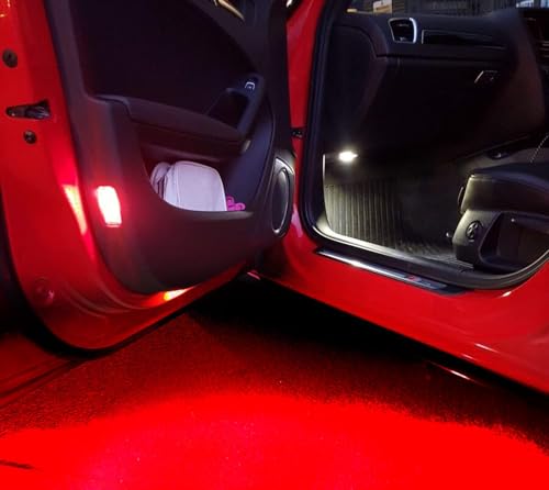 iJDMTOY Clear Lens Brilliant Red LED Footwell, Door Sill, Side/Under Door Lights, Compartment Glove Box or Trunk Cargo Lights, Compatible With Audi A1 A3 A4 A5 A6 A7 A8 Q3 Q4 Q5 Q7 Q8 - style: Red