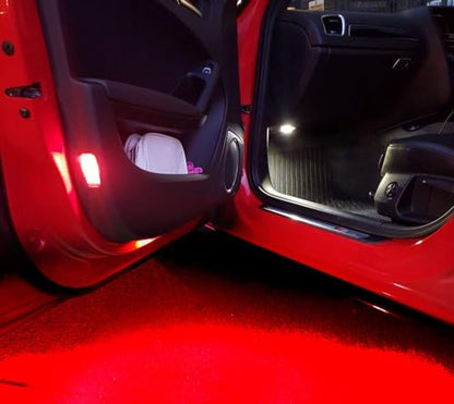 iJDMTOY Clear Lens Brilliant Red LED Footwell, Door Sill, Side/Under Door Lights, Compartment Glove Box or Trunk Cargo Lights, Compatible With Audi A1 A3 A4 A5 A6 A7 A8 Q3 Q4 Q5 Q7 Q8 - style: Red