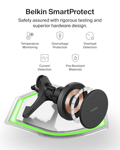 Belkin Qi2 15W Magnetic Wireless Vent Mount, Fast Charging Car Charger - style: Vent Mount