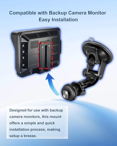 Windshield Suction Mount for Backup Camera Display Monitor