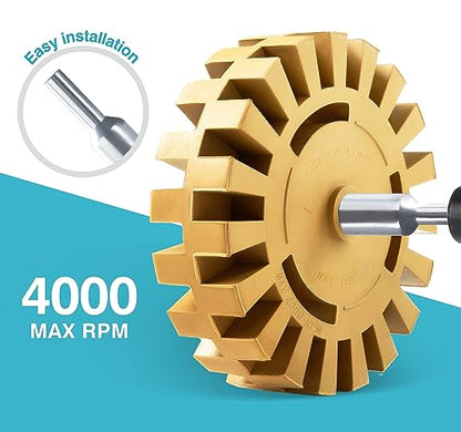 Decal Remover Eraser Wheel Rubber Eraser Wheel Adhesive Remover Wheel for Cars Sticker Remover Tool Removes Pinstripe Stripe Vinyl Tape and Graphic - size: Grooved 1 PCS
