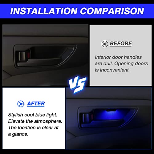 Powerty Compatible with LED Light 2020-2025 2026 Toyota Highlander Accessories Inner Door Handle Bowl Mood Lighting Decorative Interior Lamp 4PCS Blue - size: 20-26 Highlander