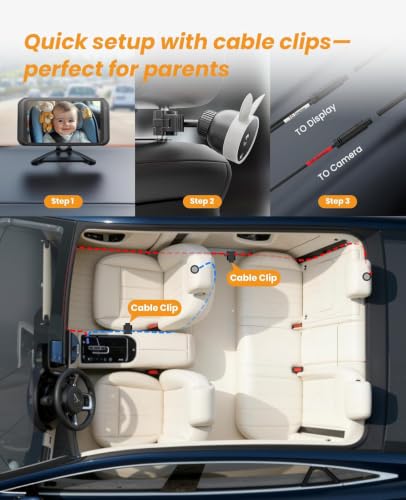 Babyvue USB Baby Car Camera, Backseat Monitor Car Seat Mirror - color: White