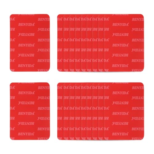 20 Pcs Double Sided Adhesive Pads, 2.4 x 3.07 Inch Dash Cam Sticky Pads Self-Adhesive Square Mounting Foam Tape Waterproof & Heat Resistant for Car Walls Picture Home Decor, Red - size: 2.4 x 3.07 Inch